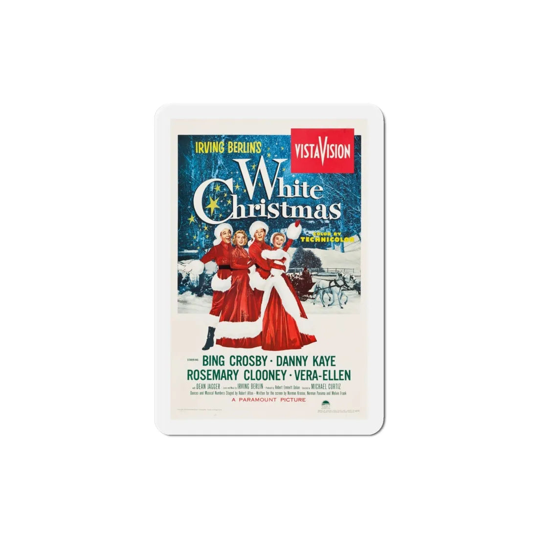 White Christmas 1954 Movie Poster Refrigerator Magnet 4 Inch - The Sticker Space