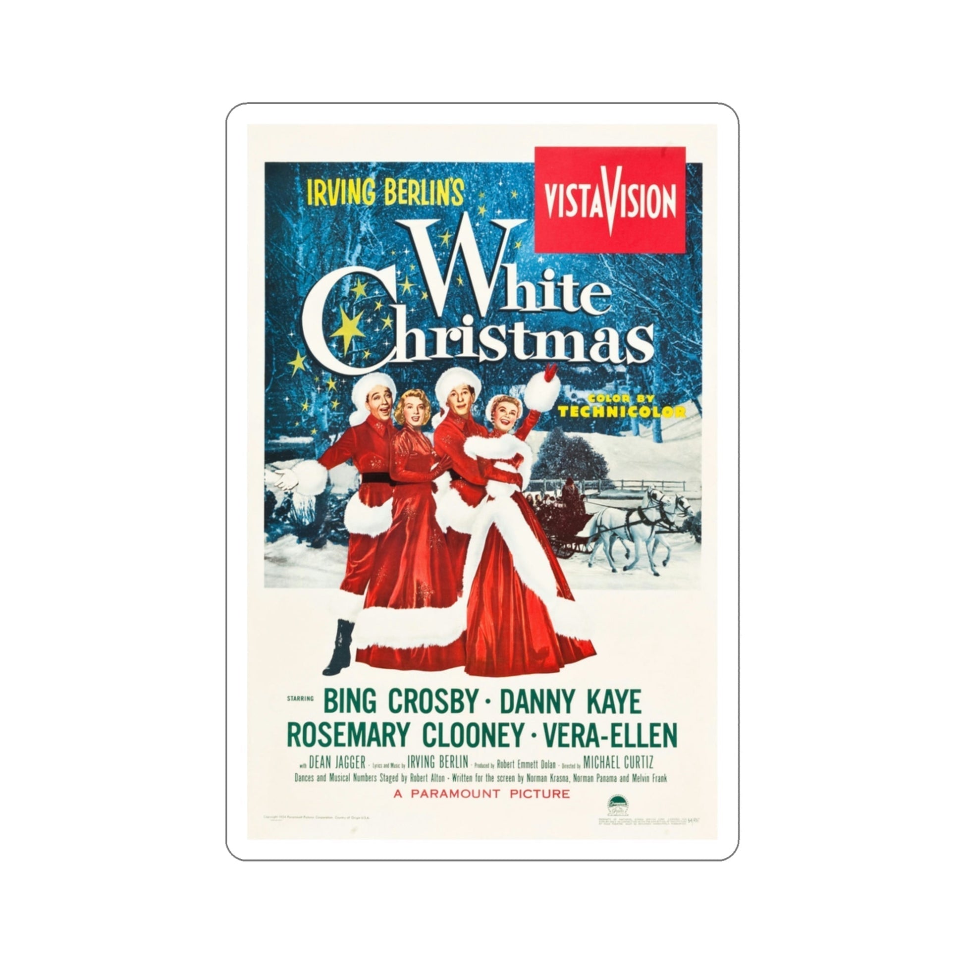 White Christmas 1954 Movie Poster STICKER Vinyl Die-Cut Decal-3 Inch-The Sticker Space