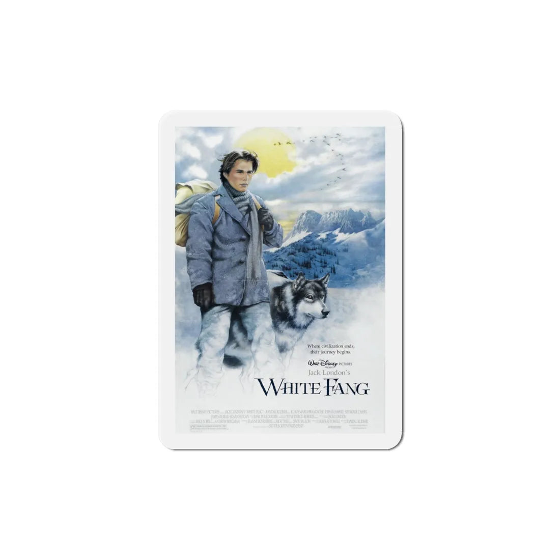 White Fang 1991 Movie Poster Refrigerator Magnet 5 Inch - The Sticker Space