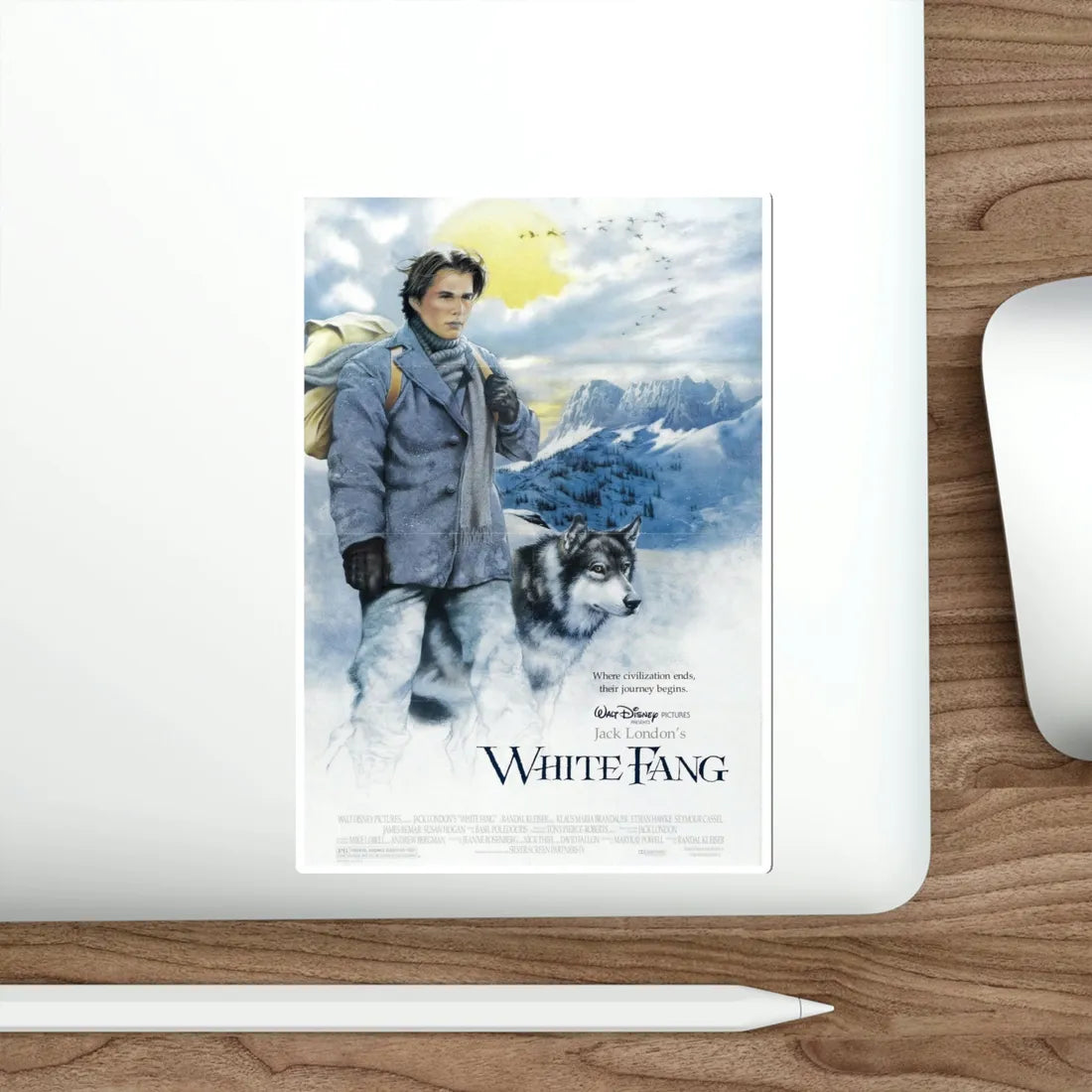 White Fang 1991 Movie Poster STICKER Vinyl Die-Cut Decal - The Sticker Space