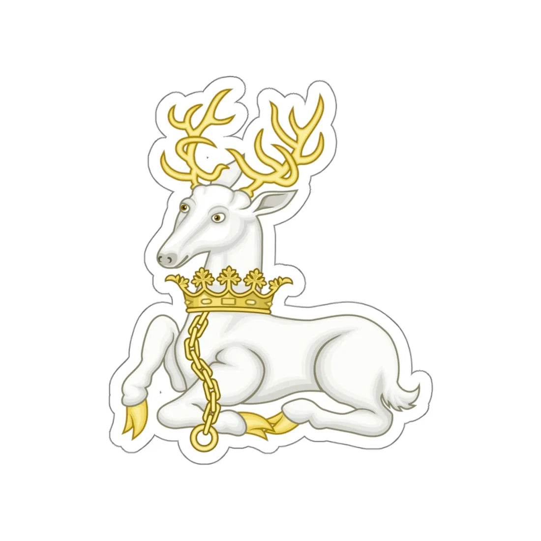White Hart Badge of Richard II STICKER Vinyl Die-Cut Decal 5 Inch - The Sticker Space