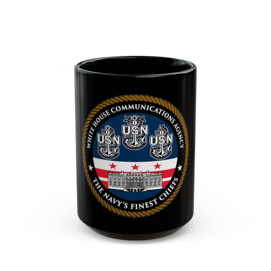 White House Communications (U.S. Navy) Black Coffee Mug-15oz-The Sticker Space