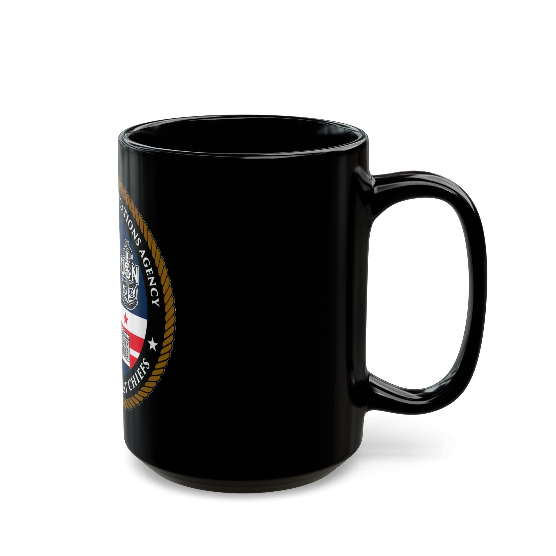 White House Communications (U.S. Navy) Black Coffee Mug-The Sticker Space