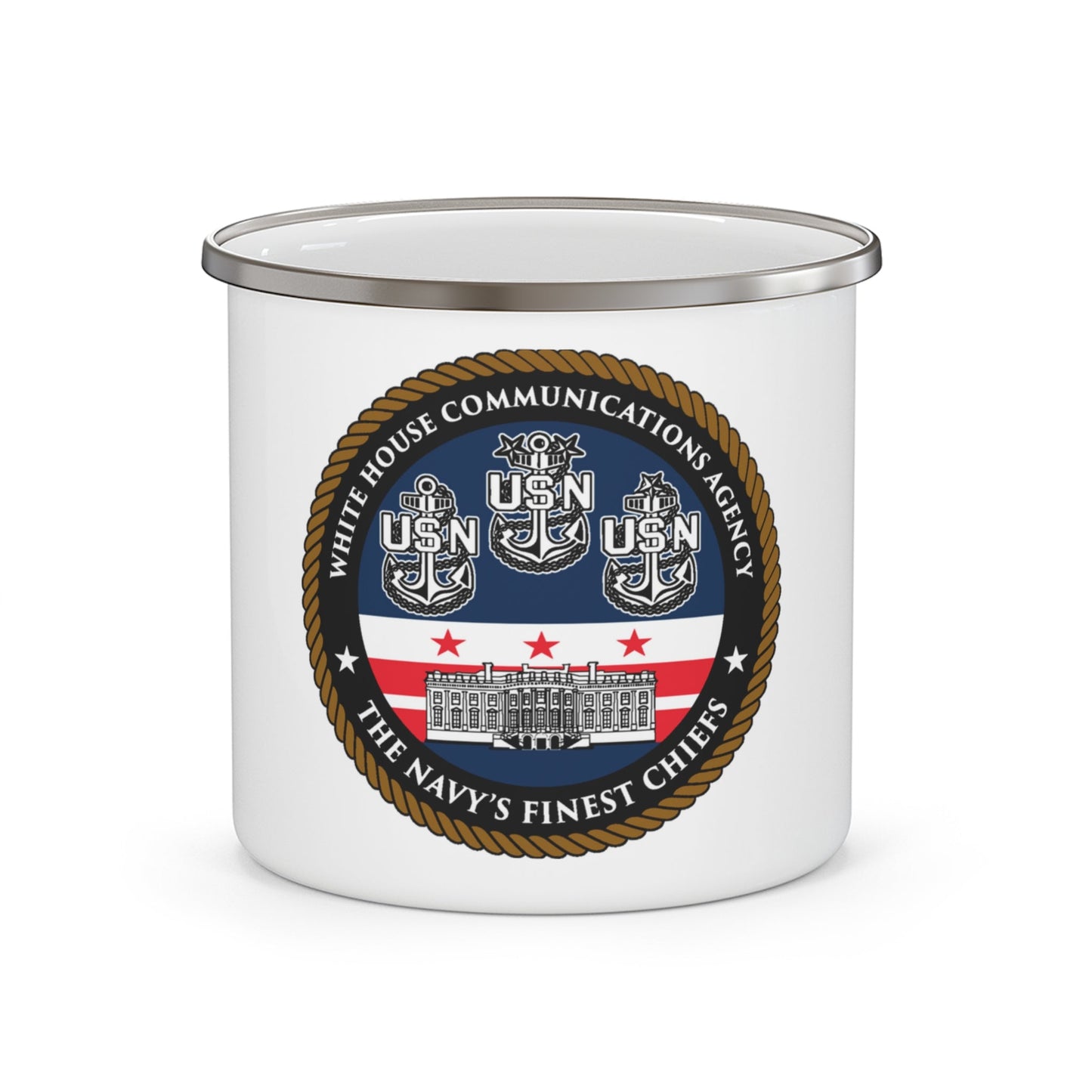 White House Communications (U.S. Navy) Enamel Mug 12oz-12oz-The Sticker Space