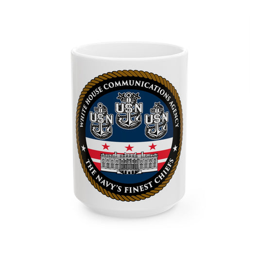 White House Communications (U.S. Navy) White Coffee Mug-15oz-The Sticker Space