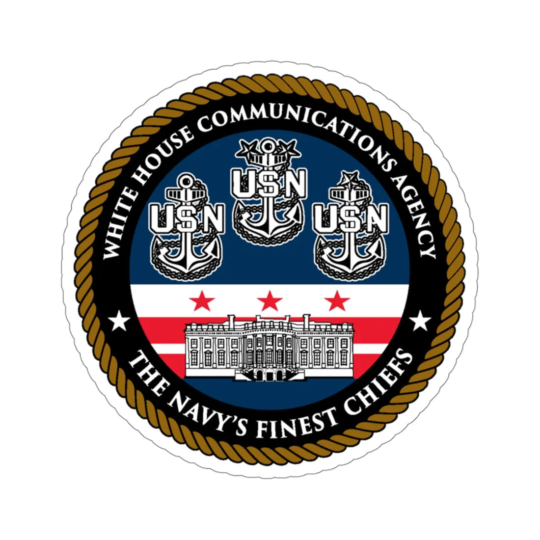 White House Communications (U.S. Navy) STICKER Vinyl Die-Cut Decal 4 Inch - The Sticker Space