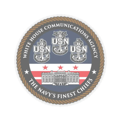 White House Communications (U.S. Navy) STICKER Vinyl Kiss-Cut Decal 4 Inch Transparent - The Sticker Space