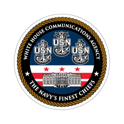 White House Communications (U.S. Navy) STICKER Vinyl Kiss-Cut Decal 4 Inch White - The Sticker Space