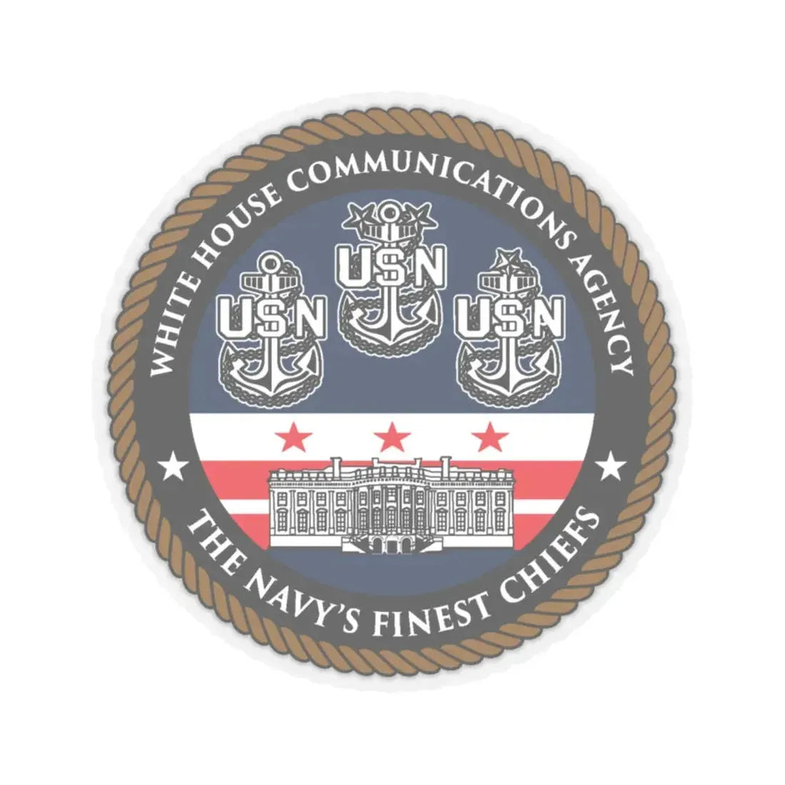 White House Communications (U.S. Navy) STICKER Vinyl Kiss-Cut Decal 6 Inch Transparent - The Sticker Space