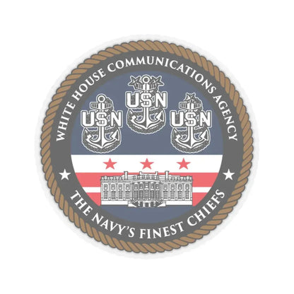 White House Communications (U.S. Navy) STICKER Vinyl Kiss-Cut Decal 6 Inch Transparent - The Sticker Space