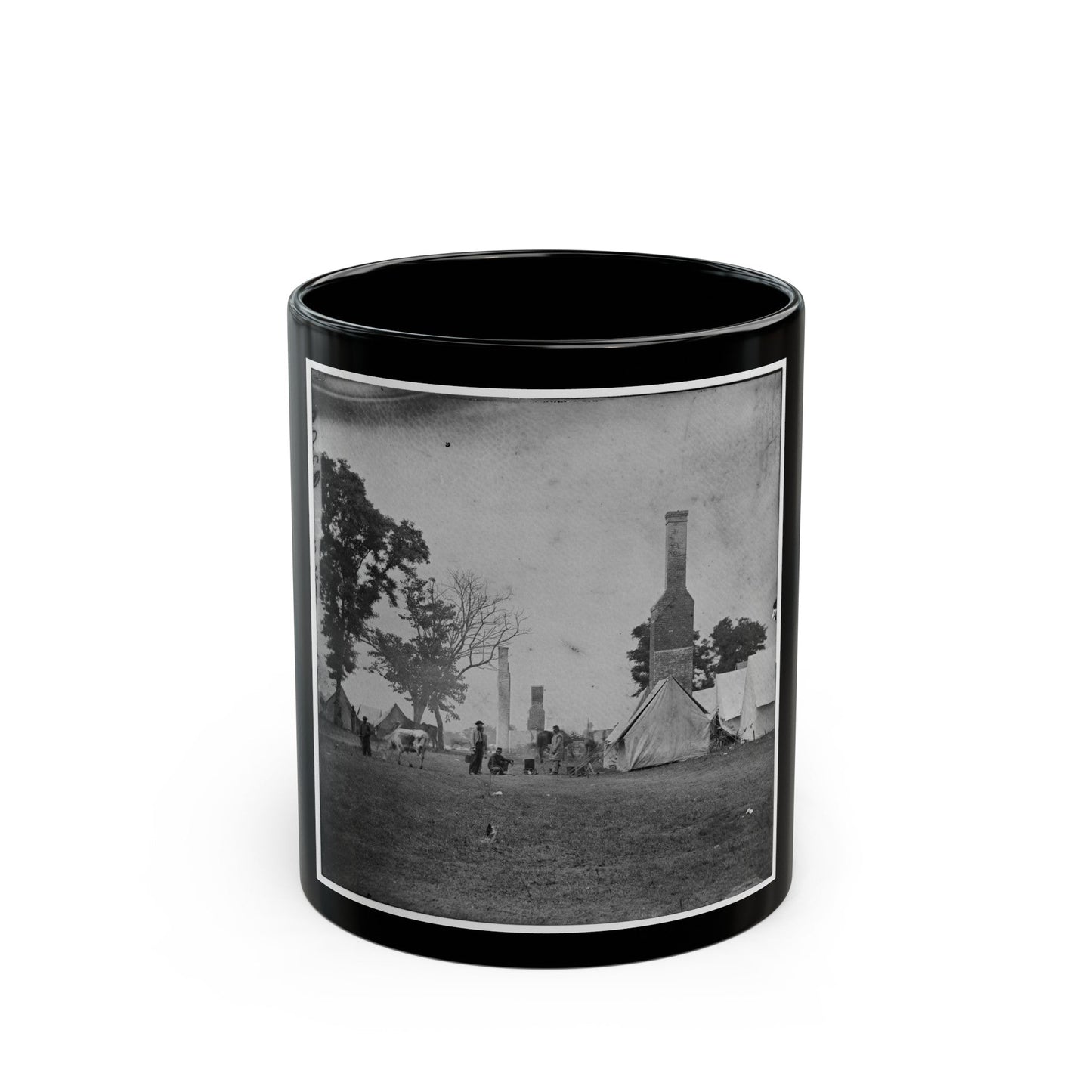 White House Landing, Va. Ruins Of The White House, Burnt During The Federal Evacuation (U.S. Civil War) Black Coffee Mug-11oz-The Sticker Space