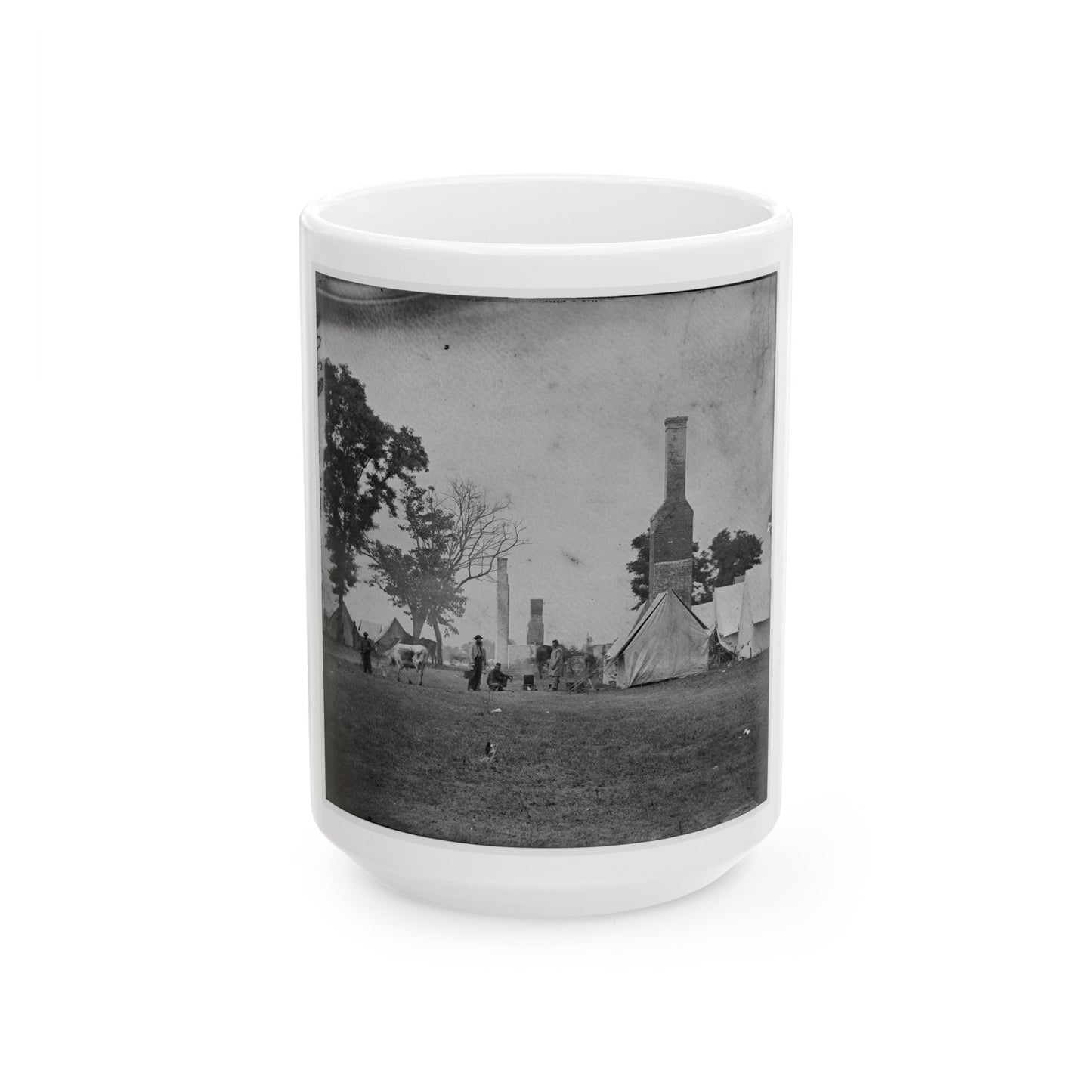 White House Landing, Va. Ruins Of The White House, Burnt During The Federal Evacuation (U.S. Civil War) White Coffee Mug-15oz-The Sticker Space