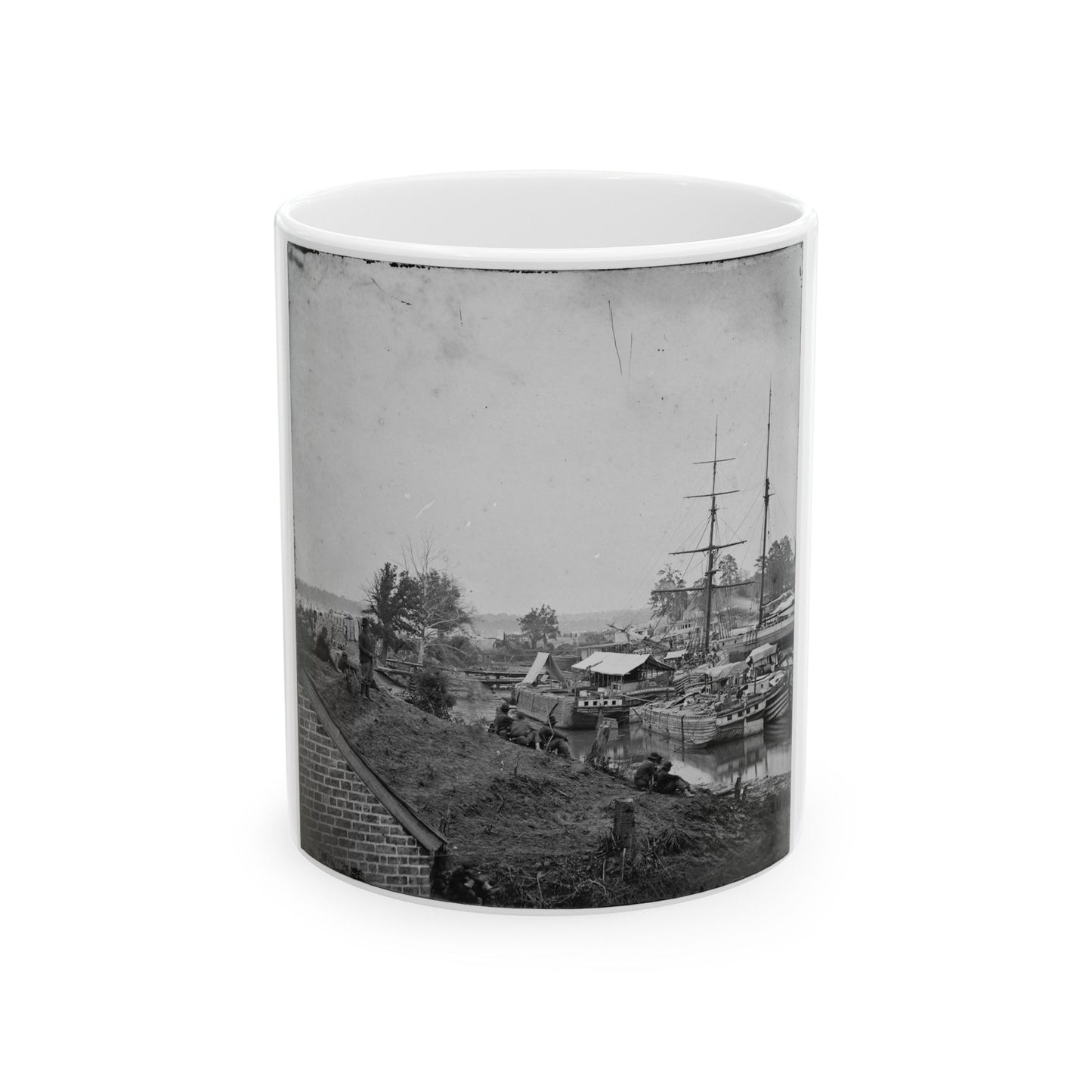 White House Landing, Va. Supply Vessels At Anchor (U.S. Civil War) White Coffee Mug