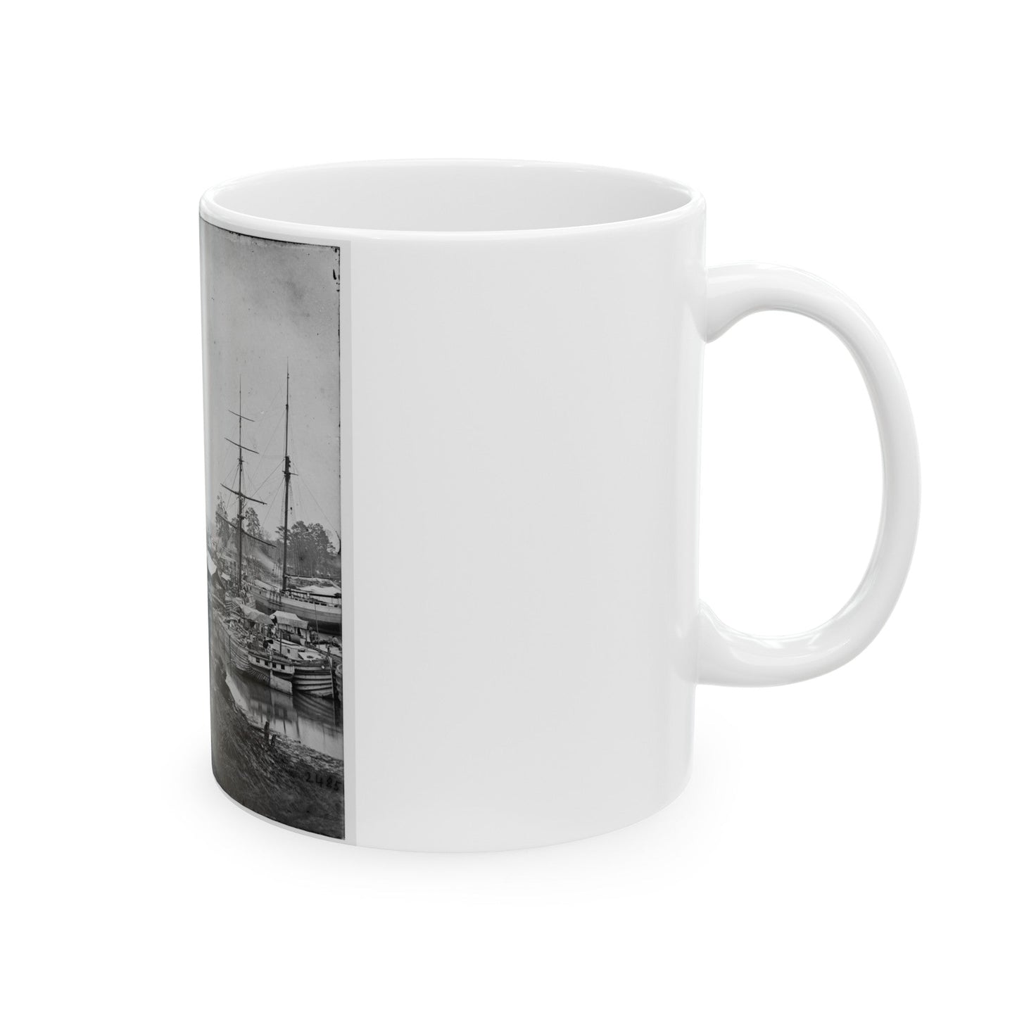 White House Landing, Va. Supply Vessels At Anchor (U.S. Civil War) White Coffee Mug