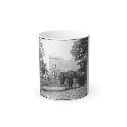 White House Landing, Va., Vicinity. St. Peter's Church, With Federal Soldiers (U.S. Civil War) Color Morphing Mug 11oz-11oz-The Sticker Space