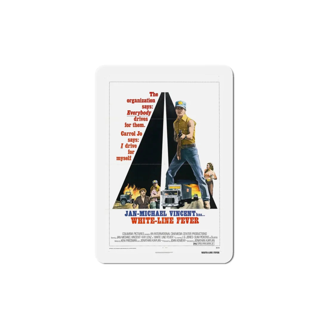 White Line Fever 1975 2 Movie Poster Refrigerator Magnet 4 Inch - The Sticker Space