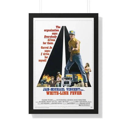 WHITE LINE FEVER 1975 - Framed Movie Poster 20" x 30" Black - The Sticker Space