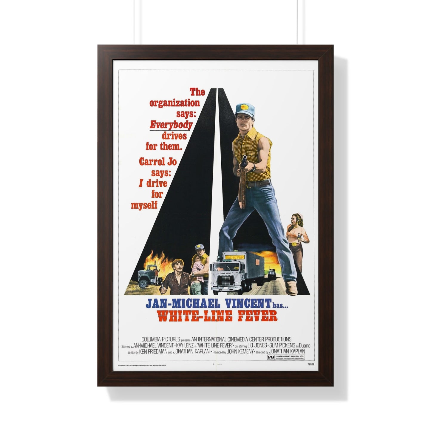 WHITE LINE FEVER 1975 - Framed Movie Poster-20" x 30"-The Sticker Space