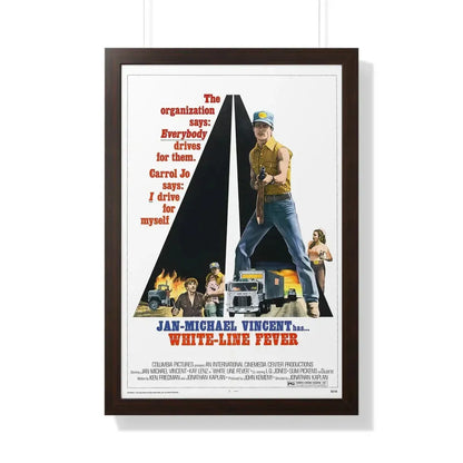 WHITE LINE FEVER 1975 - Framed Movie Poster 20" x 30" Walnut - The Sticker Space