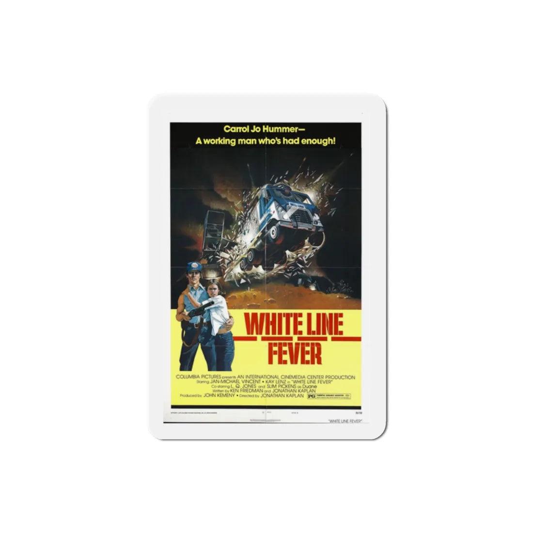 White Line Fever 1975 Movie Poster Refrigerator Magnet 2 Inch - The Sticker Space