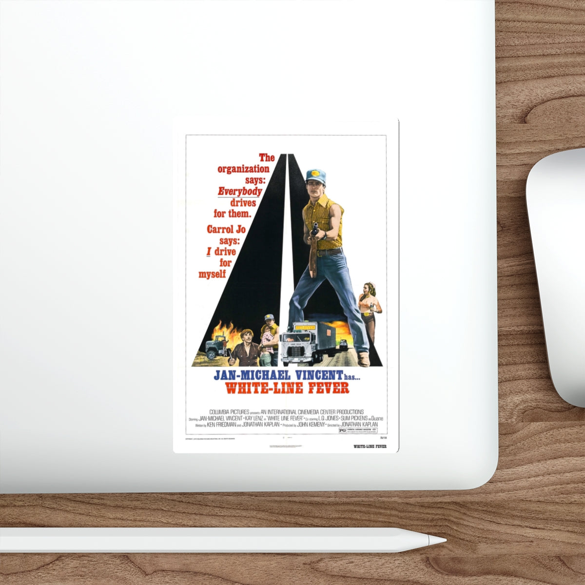 WHITE LINE FEVER 1975 Movie Poster STICKER Vinyl Die-Cut Decal-The Sticker Space