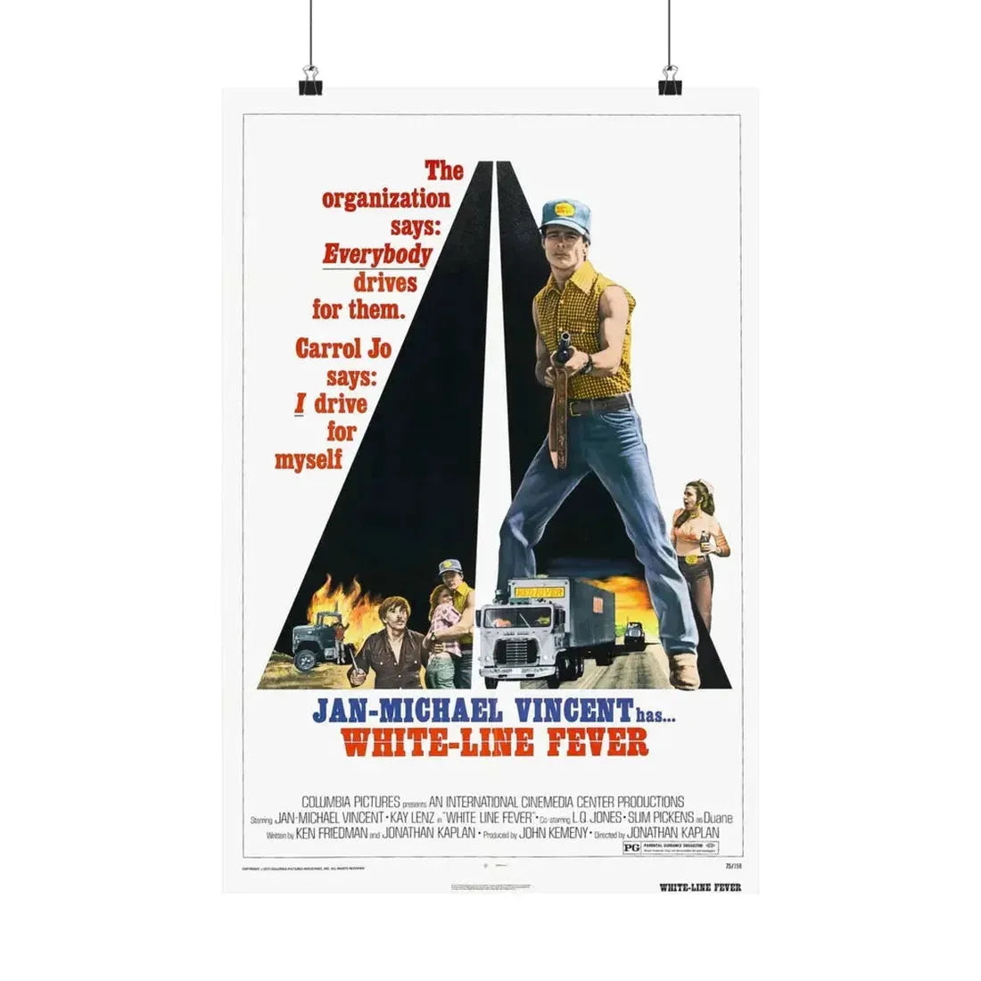 WHITE LINE FEVER 1975 - Paper Movie Poster 16″ x 24″ Matte - The Sticker Space