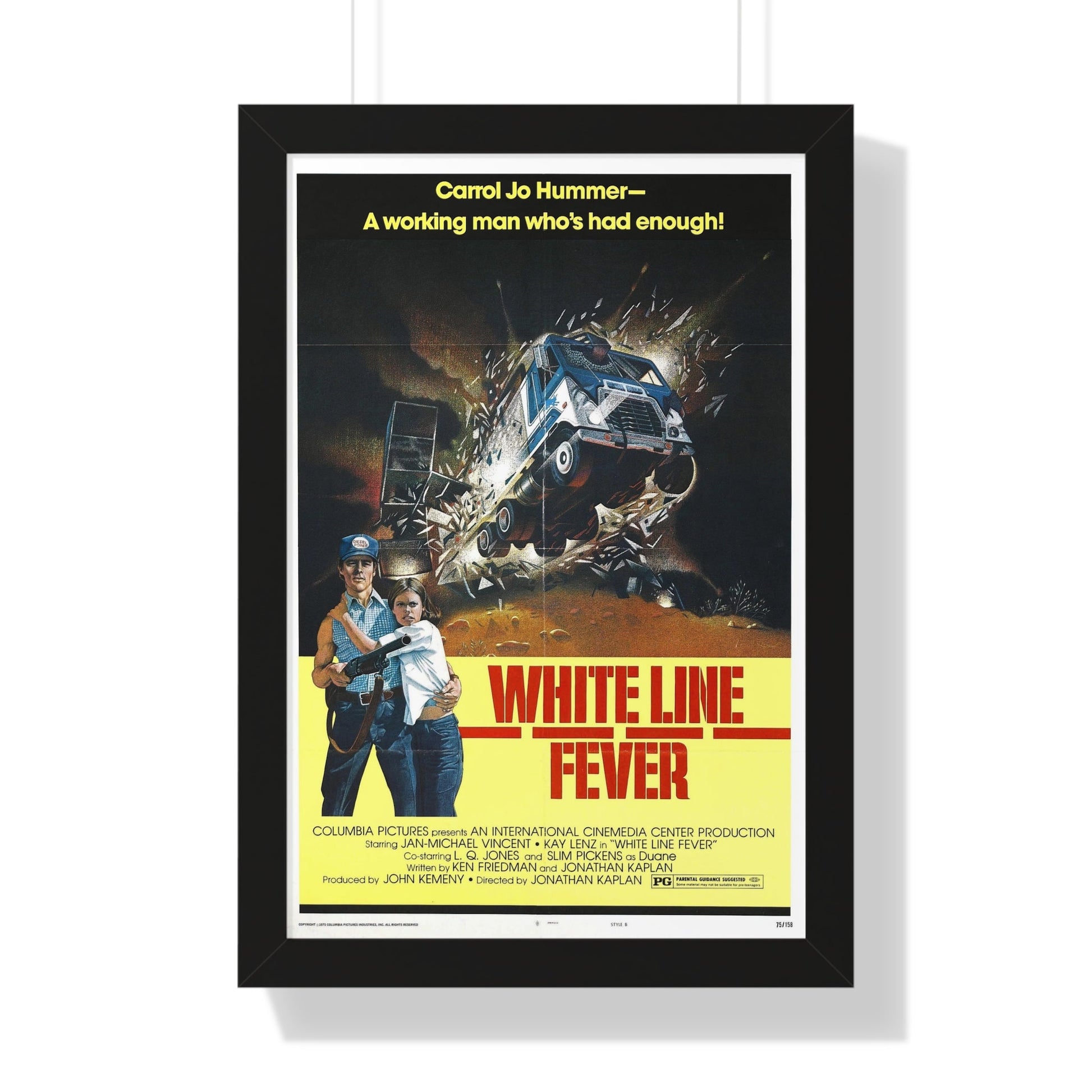 WHITE LINE FEVER (2) 1975 - Framed Movie Poster-16″ x 24″-The Sticker Space