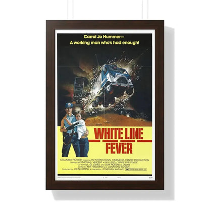 WHITE LINE FEVER (2) 1975 - Framed Movie Poster 16″ x 24″ Walnut - The Sticker Space