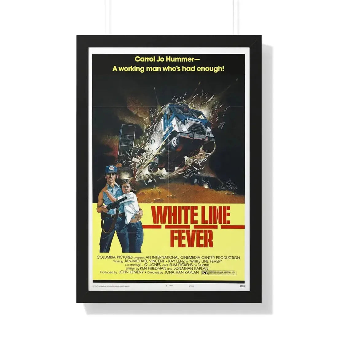 WHITE LINE FEVER (2) 1975 - Framed Movie Poster 20" x 30" Black - The Sticker Space