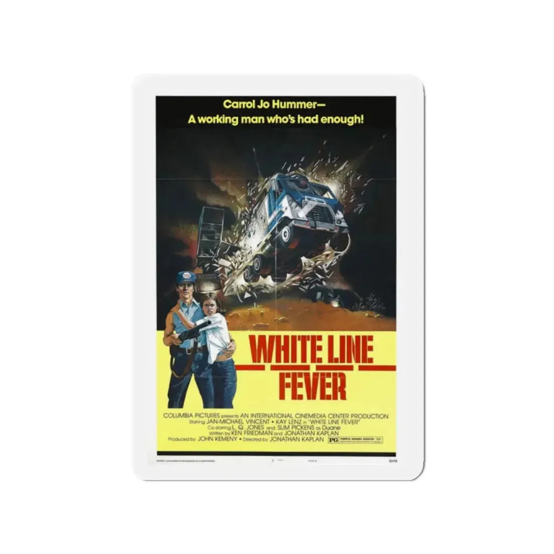 WHITE LINE FEVER (2) 1975 Movie Poster - Refrigerator Magnet 2 Inch - The Sticker Space
