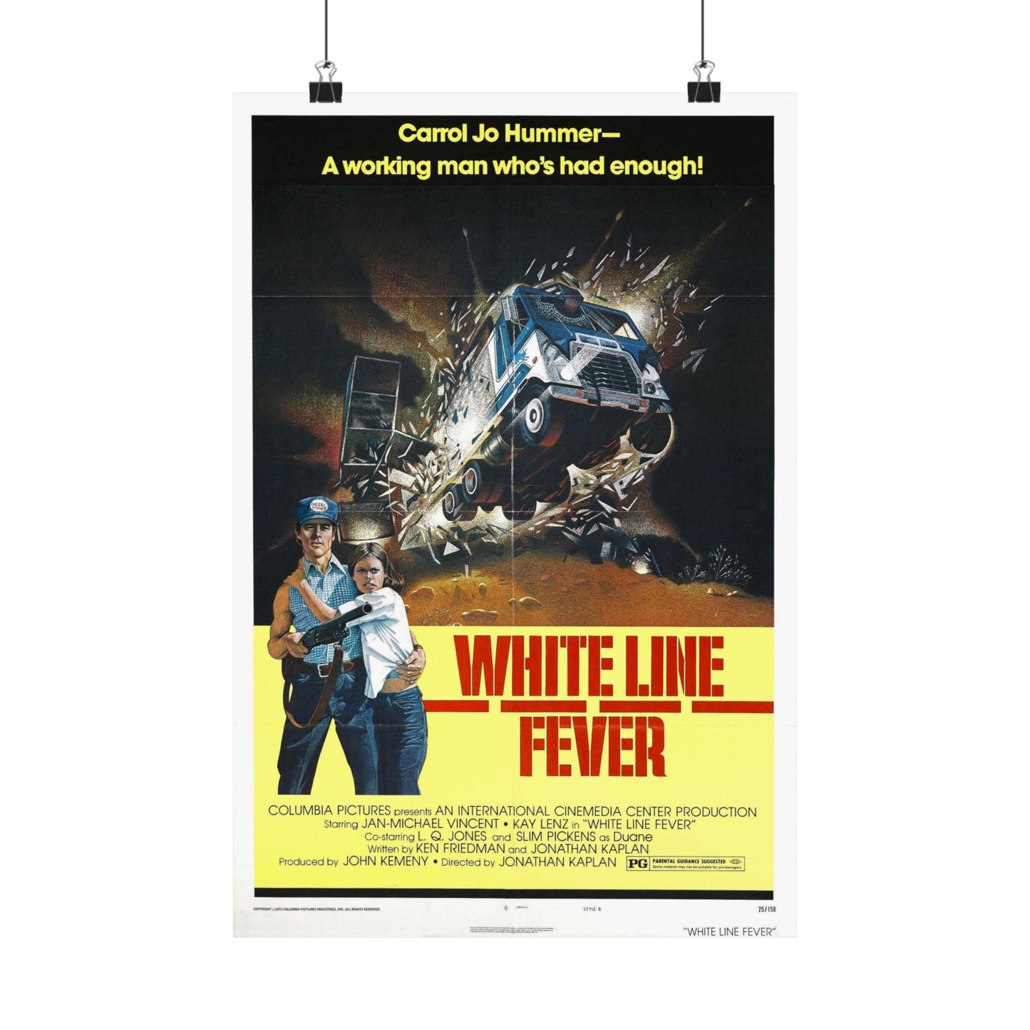 WHITE LINE FEVER (2) 1975 - Paper Movie Poster-12″ x 18″-The Sticker Space