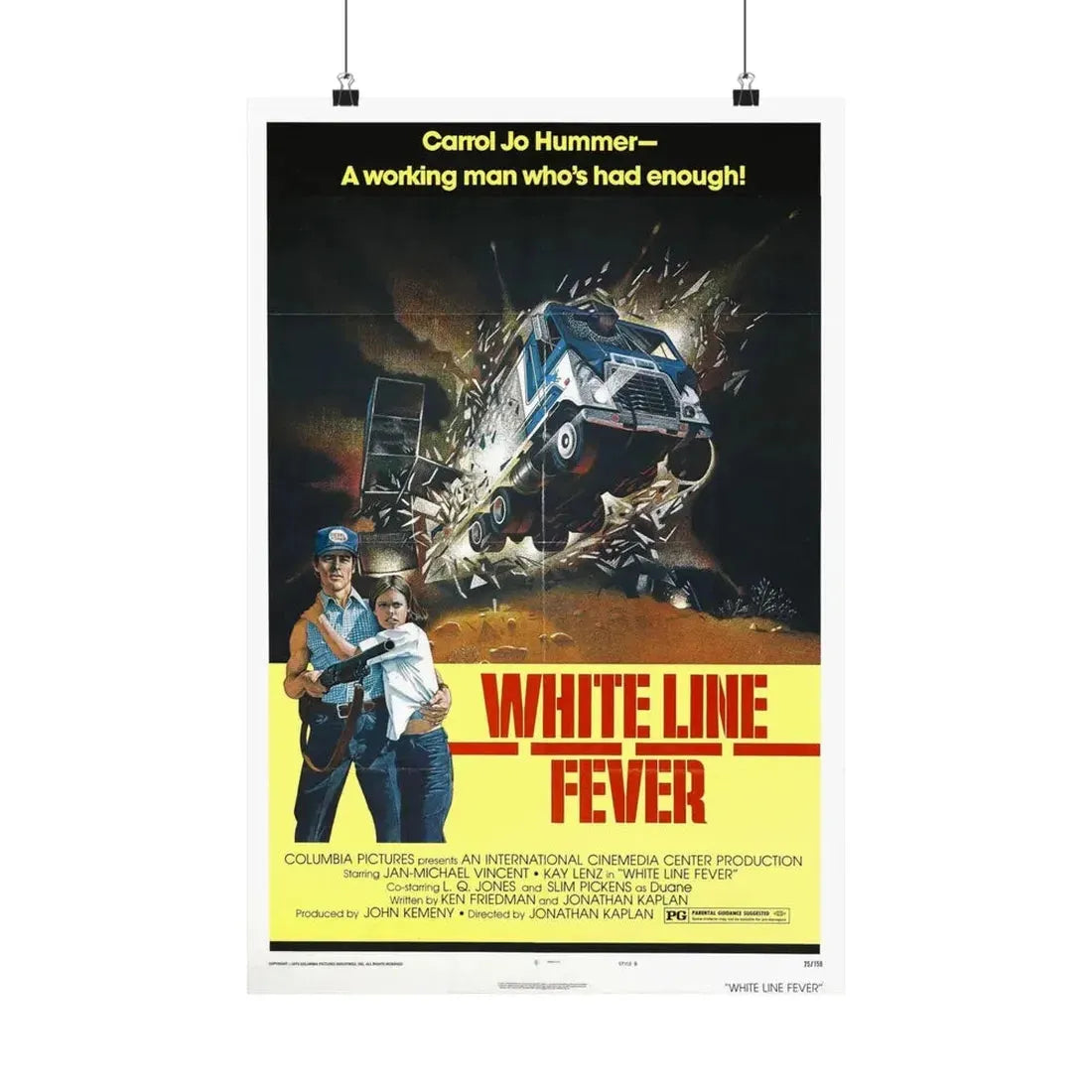 WHITE LINE FEVER (2) 1975 - Paper Movie Poster 16″ x 24″ Matte - The Sticker Space