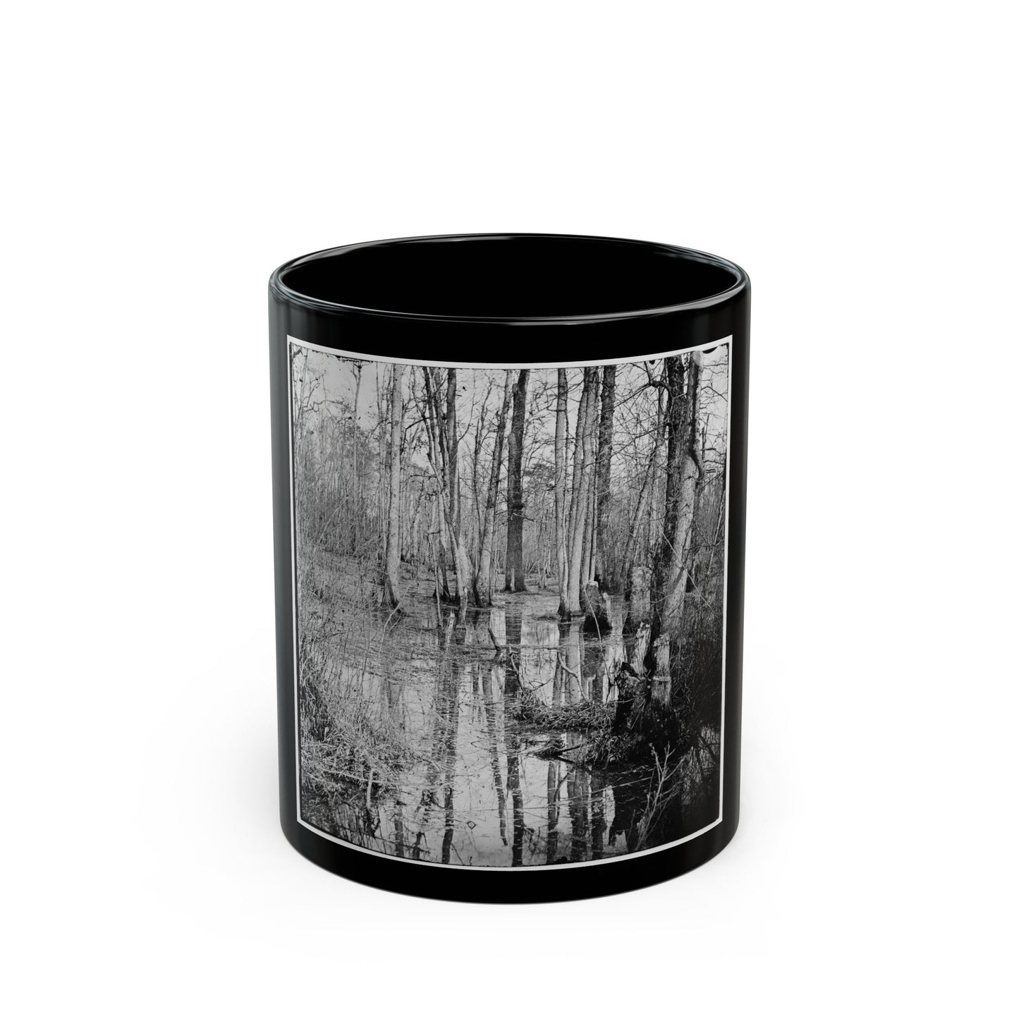 White Oak Swamp, Va. View (U.S. Civil War) Black Coffee Mug-11oz-The Sticker Space