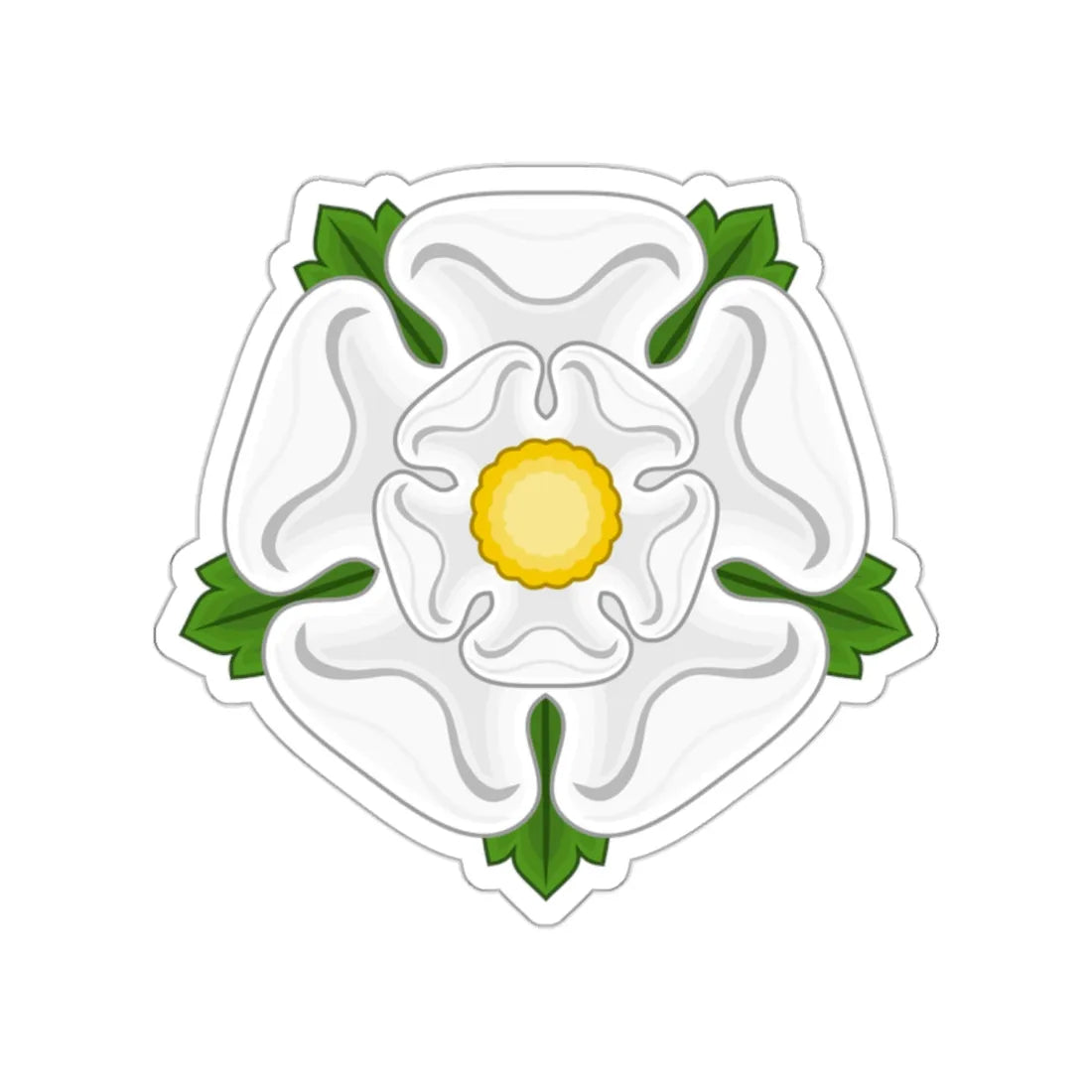 White Rose Badge of York STICKER Vinyl Die-Cut Decal 2 Inch - The Sticker Space