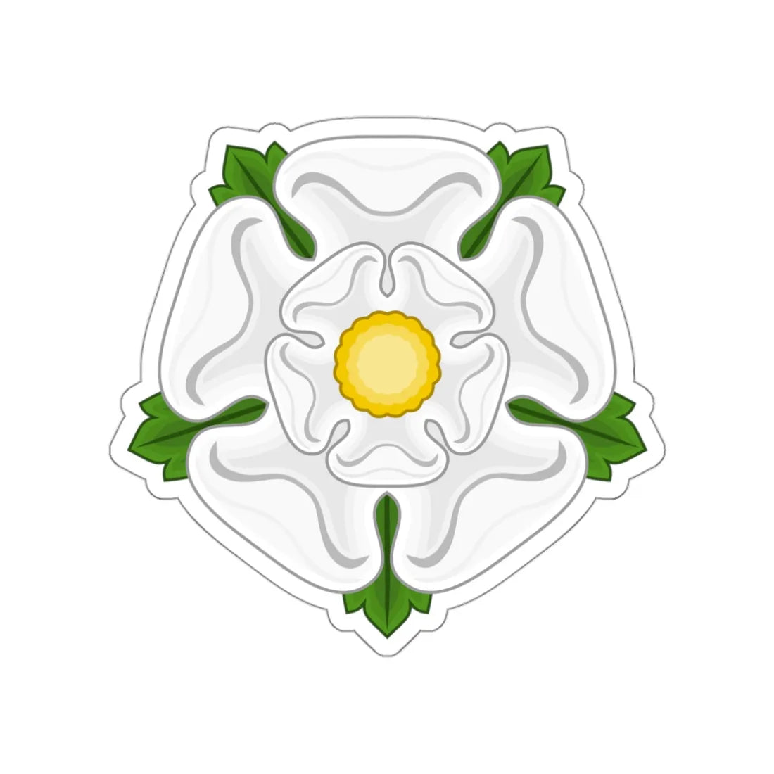 White Rose Badge of York STICKER Vinyl Die-Cut Decal 3 Inch - The Sticker Space