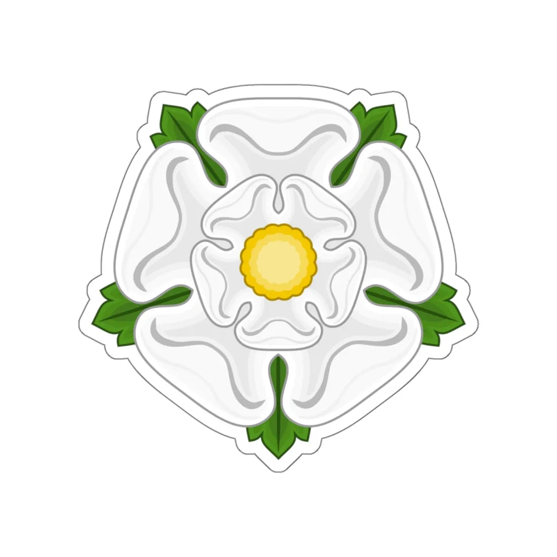 White Rose Badge of York STICKER Vinyl Die-Cut Decal 4 Inch - The Sticker Space