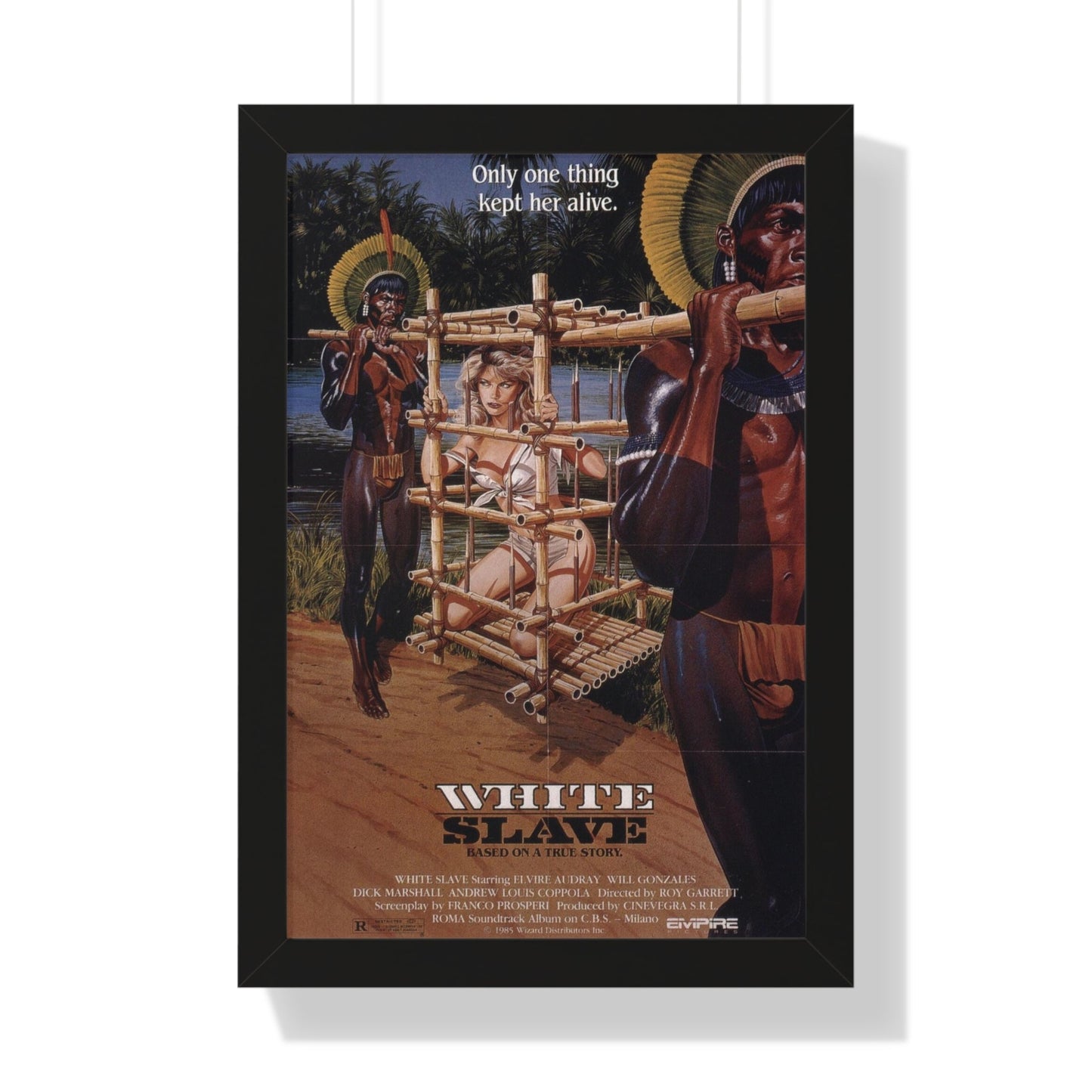 WHITE SLAVE (CANNIBAL HOLOCAUST 2) 1985 - Framed Movie Poster-16″ x 24″-The Sticker Space