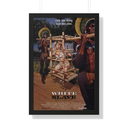 WHITE SLAVE (CANNIBAL HOLOCAUST 2) 1985 - Framed Movie Poster 20" x 30" Black - The Sticker Space