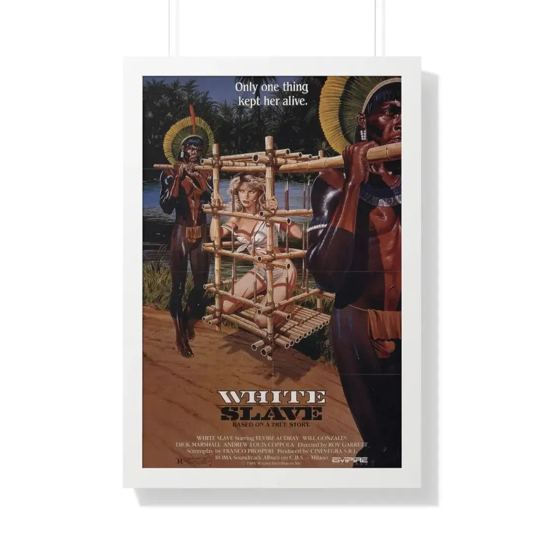 WHITE SLAVE (CANNIBAL HOLOCAUST 2) 1985 - Framed Movie Poster 20" x 30" White - The Sticker Space