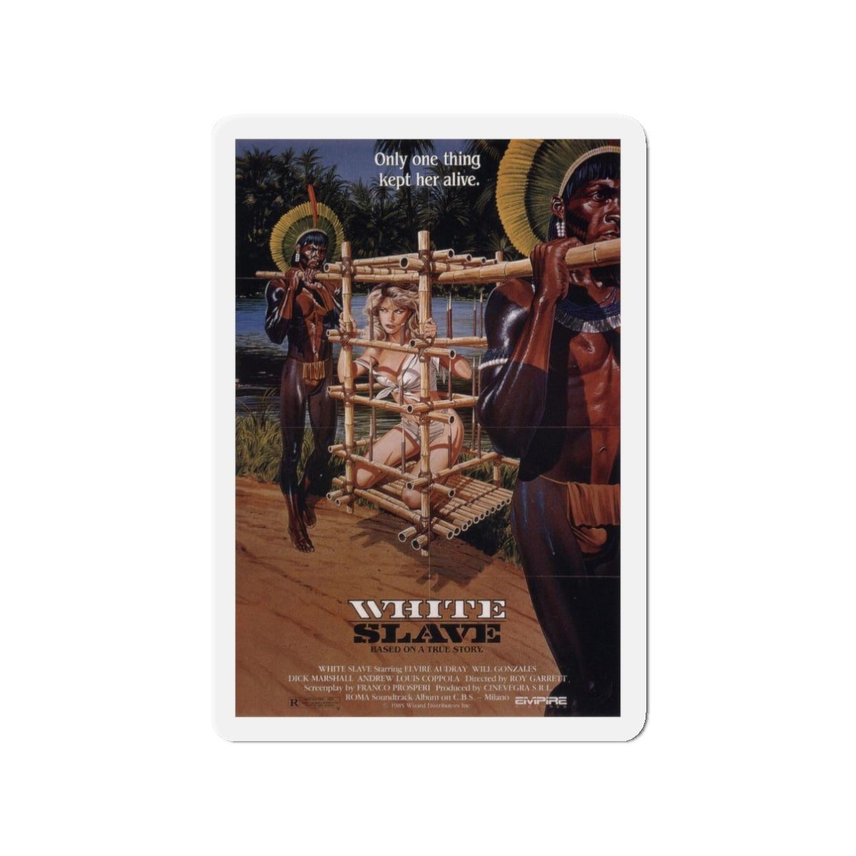 WHITE SLAVE (CANNIBAL HOLOCAUST 2) 1985 Movie Poster - Refrigerator Magnet-3" x 3"-The Sticker Space