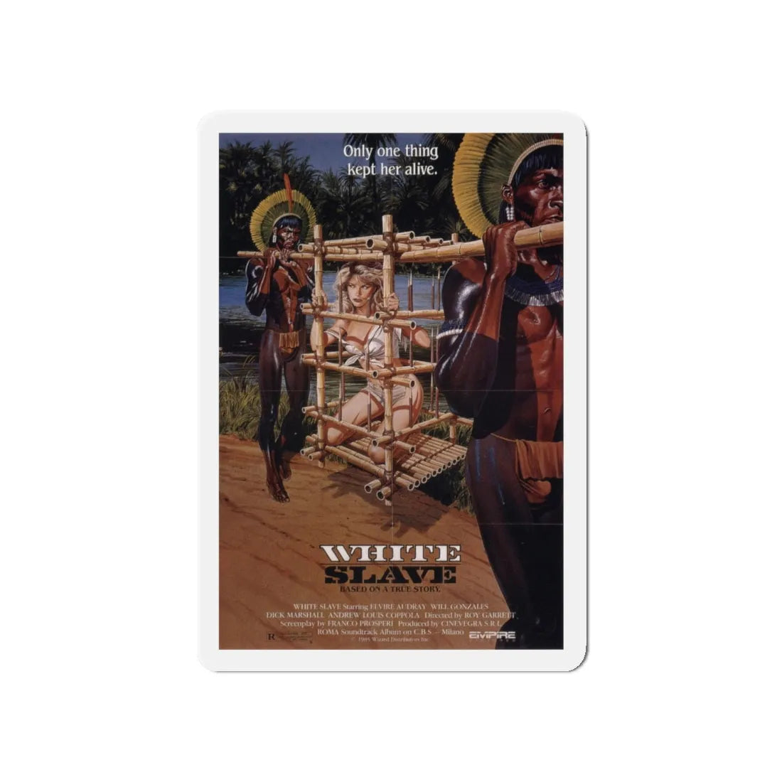 WHITE SLAVE (CANNIBAL HOLOCAUST 2) 1985 Movie Poster - Refrigerator Magnet 4 Inch - The Sticker Space