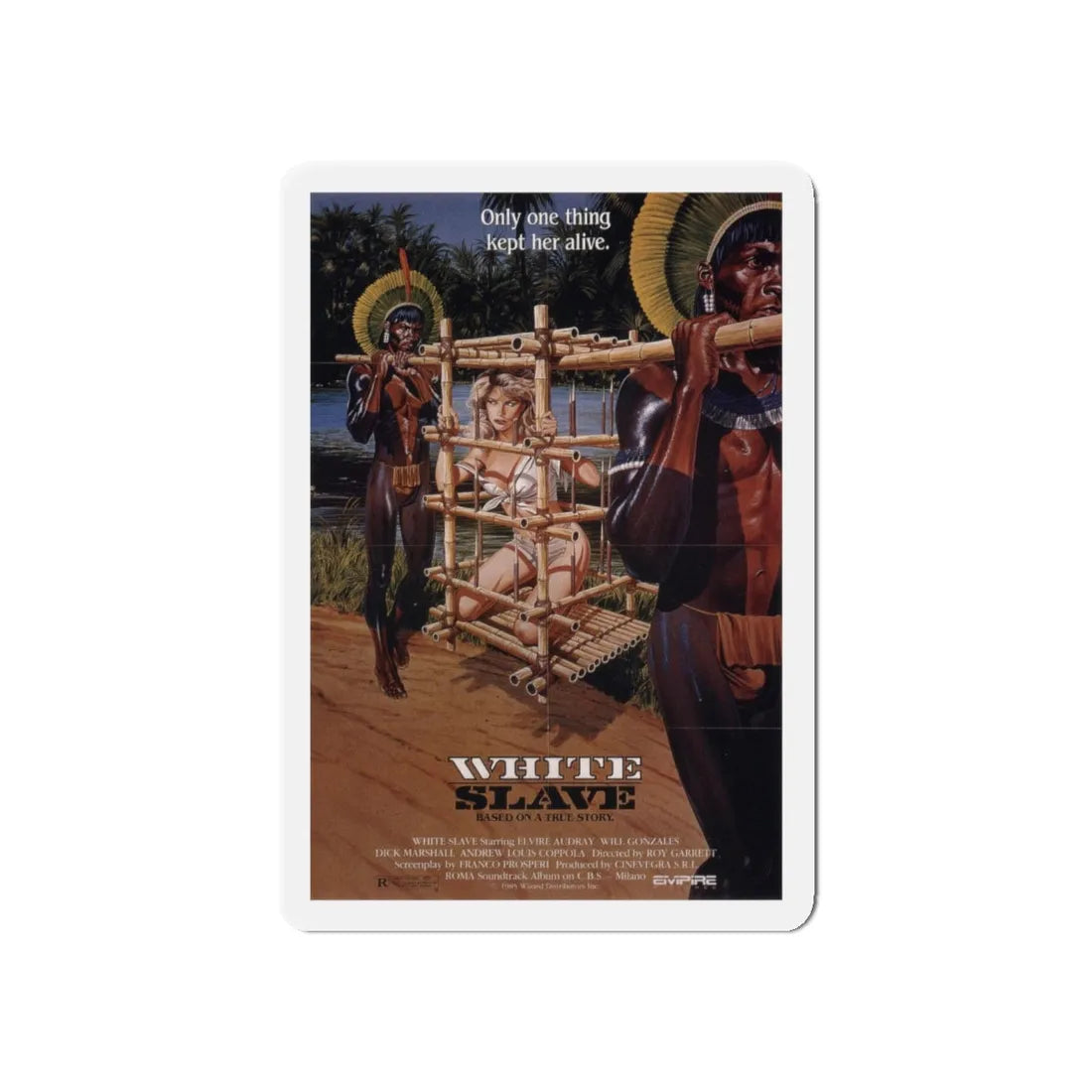 WHITE SLAVE (CANNIBAL HOLOCAUST 2) 1985 Movie Poster - Refrigerator Magnet 5 Inch - The Sticker Space
