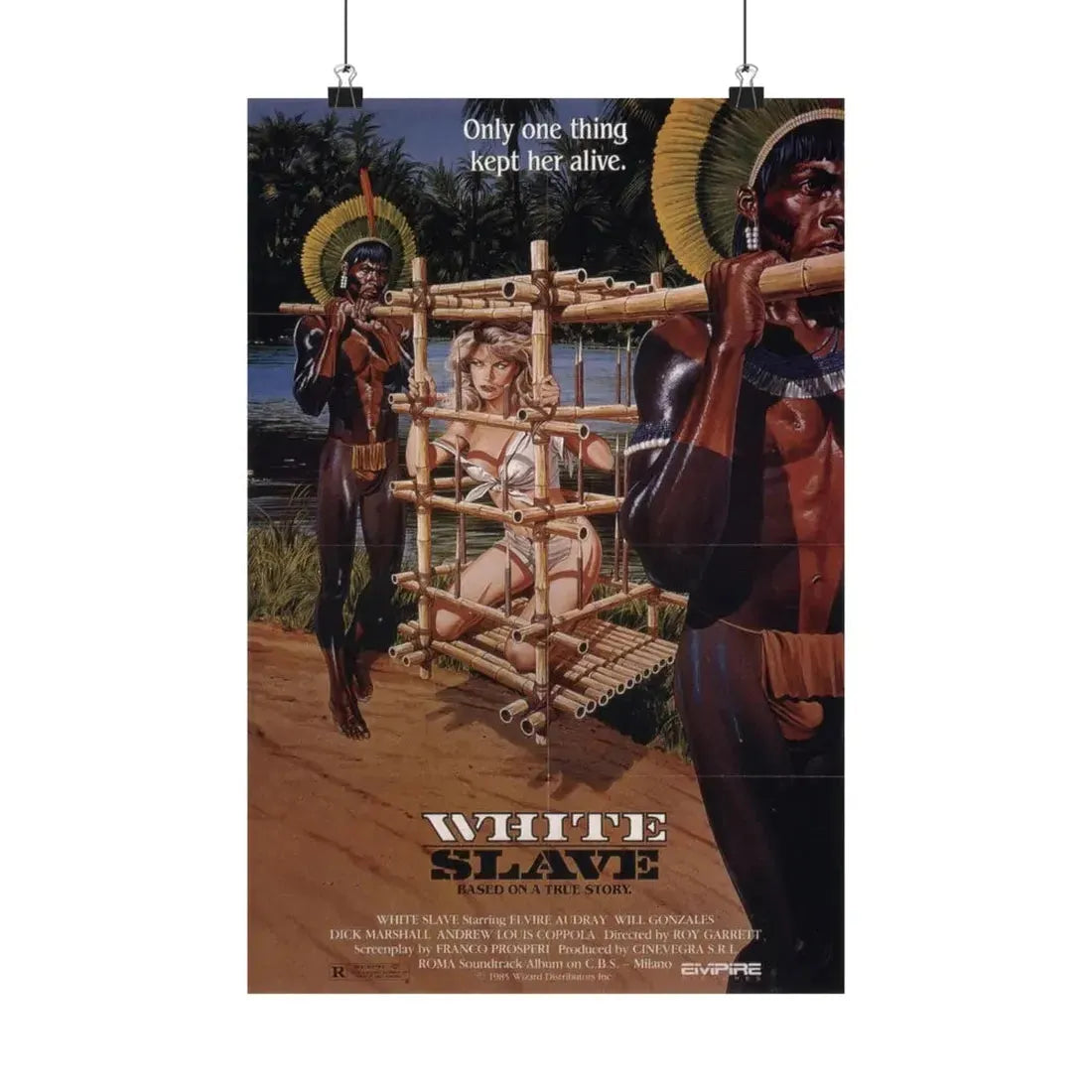 WHITE SLAVE (CANNIBAL HOLOCAUST 2) 1985 - Paper Movie Poster 12″ x 18″ Matte - The Sticker Space