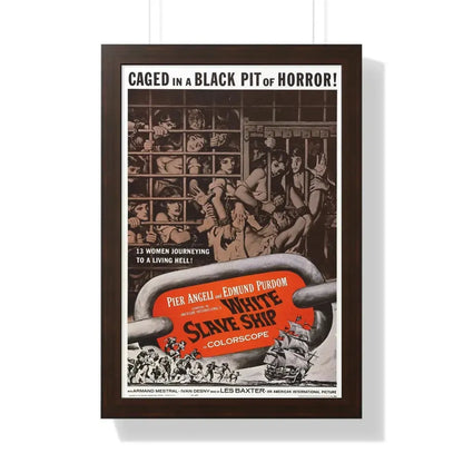 WHITE SLAVE SHIP 1961 - Framed Movie Poster 16″ x 24″ Walnut - The Sticker Space