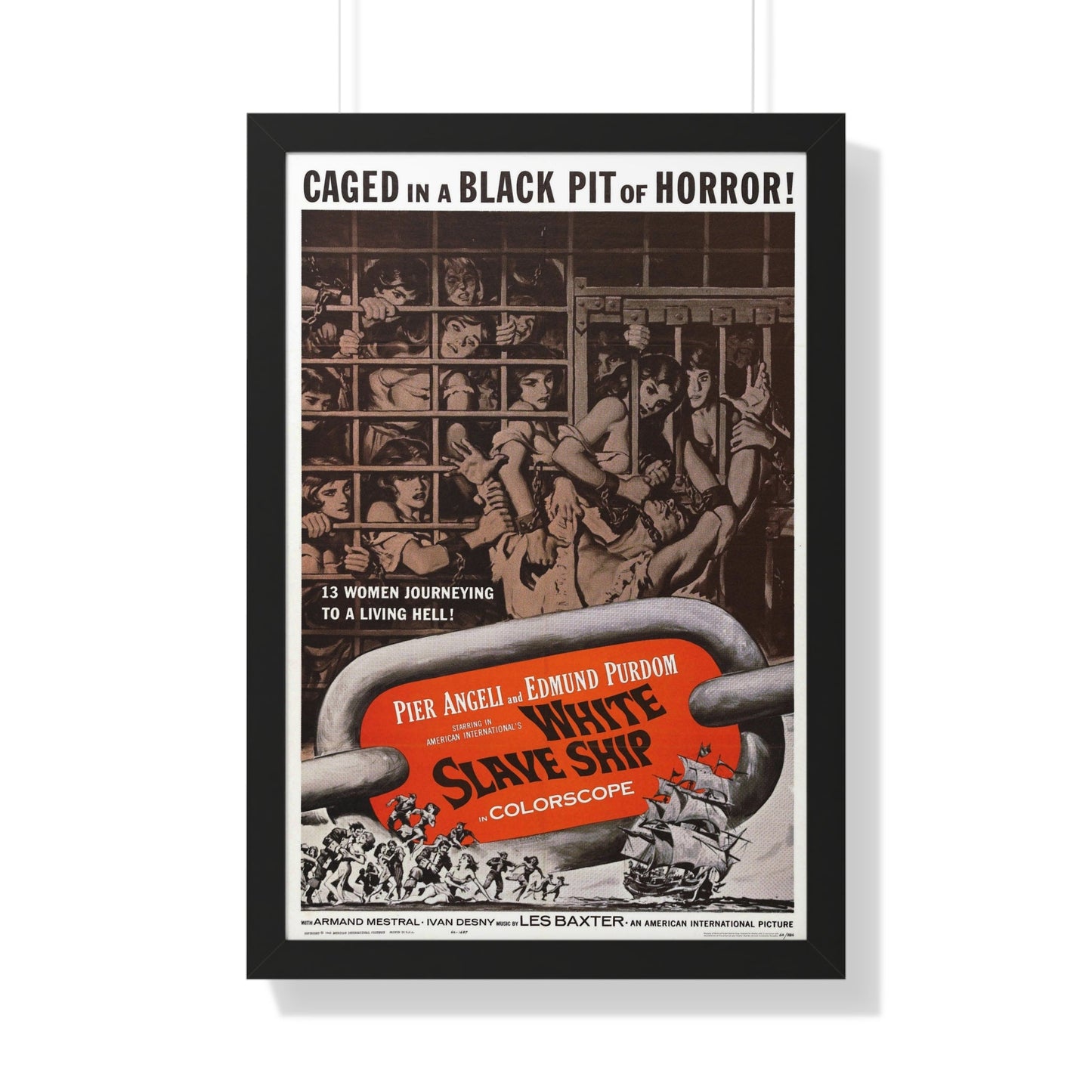 WHITE SLAVE SHIP 1961 - Framed Movie Poster-20" x 30"-The Sticker Space