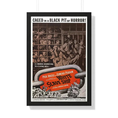 WHITE SLAVE SHIP 1961 - Framed Movie Poster 20" x 30" Black - The Sticker Space