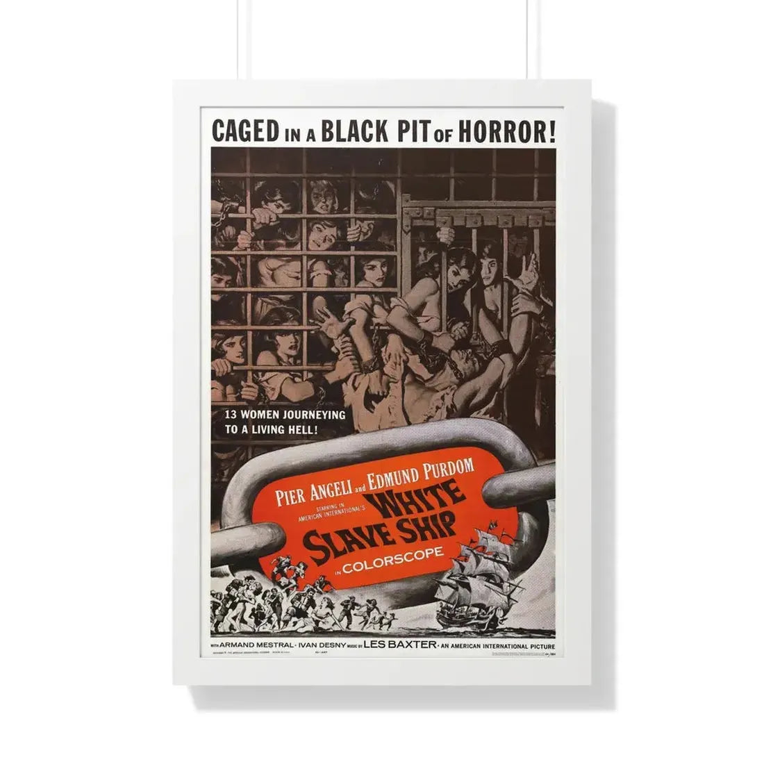 WHITE SLAVE SHIP 1961 - Framed Movie Poster 20" x 30" White - The Sticker Space