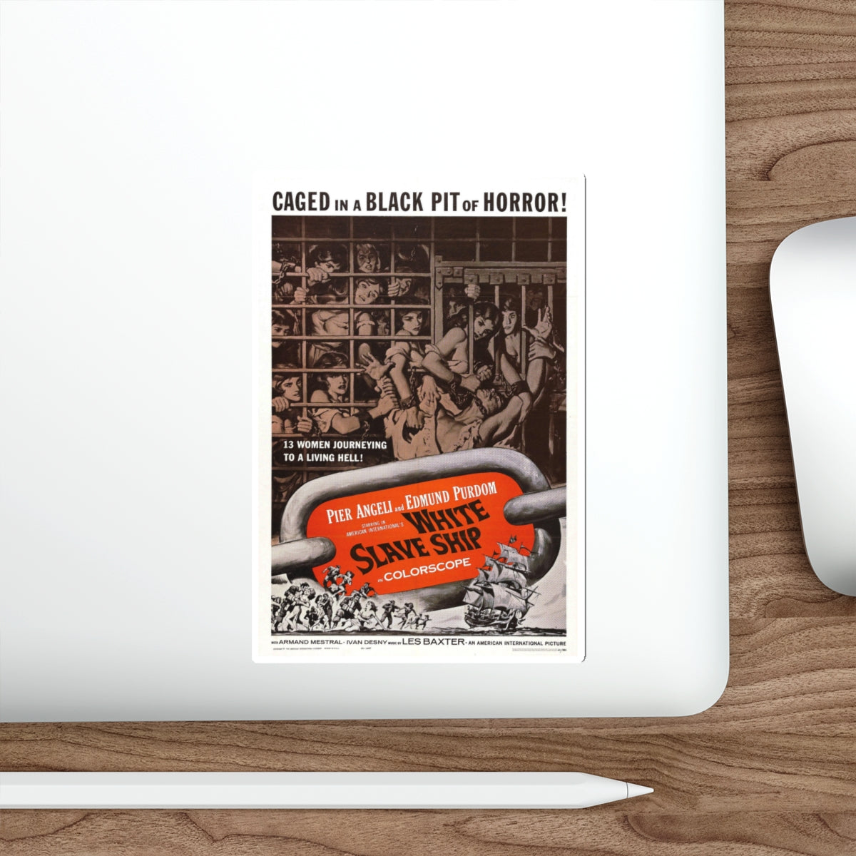 WHITE SLAVE SHIP 1961 Movie Poster STICKER Vinyl Die-Cut Decal-The Sticker Space