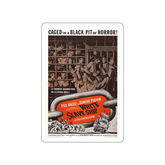 WHITE SLAVE SHIP 1961 Movie Poster STICKER Vinyl Die-Cut Decal-White-The Sticker Space