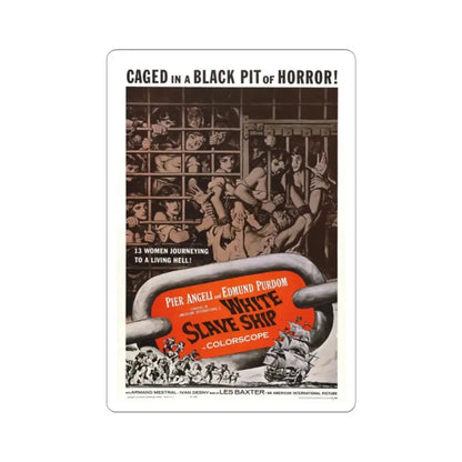 WHITE SLAVE SHIP 1961 Movie Poster - STICKER Vinyl Kiss-Cut Decal 2 Inch White - The Sticker Space